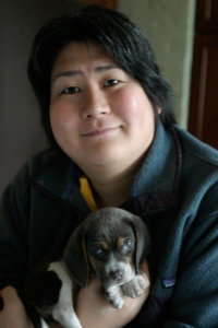 Karen Nakamura with Momo